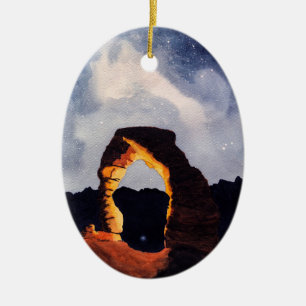 Delicate Arch Waterverf Schilderij, Personaliseer Keramisch Ornament