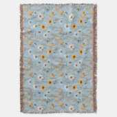 Delicate Australische wilde bloemen op blauw, Deken (Voorkant Verticaal)