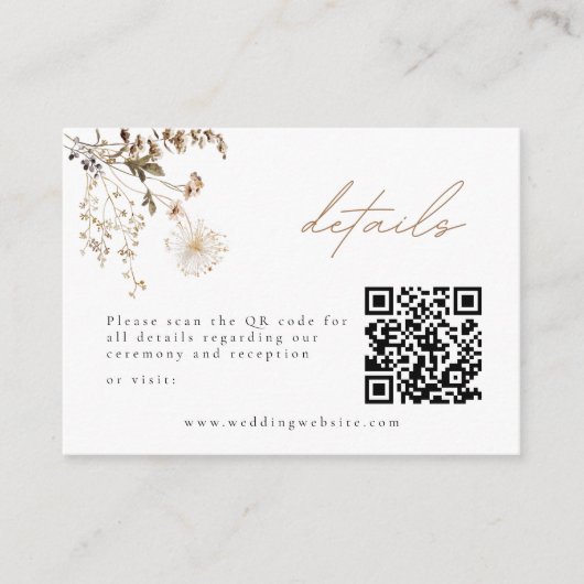 Delicate Autumn Wildflower Details Enclosure Kaart (Voorkant)