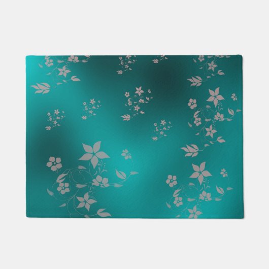 Delicate Aziatische bloemen Deurmat (Voorkant)