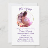 Delicate Baby shower uitnodiging met foto (Voorkant)