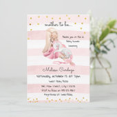 Delicate Ballerina and Unicorn Baby Shower Kaart (Staand voorkant)