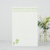 Delicate Bamboo Linen Stationery Briefpapier (Staand voorkant)