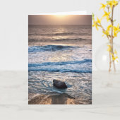 Delicate Beach Sunset Kaart (Gele Bloem)