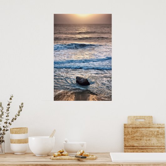 Delicate Beach Sunset Poster (Keuken)