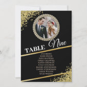 Delicate Beads Elegant Photo Seating Chart Kaart (Voorkant)