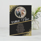 Delicate Beads Elegant Photo Seating Chart Kaart (Staand voorkant)