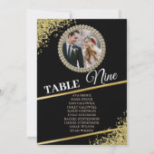 Delicate Beads Elegant Photo Seating Chart Kaart (Achterkant)