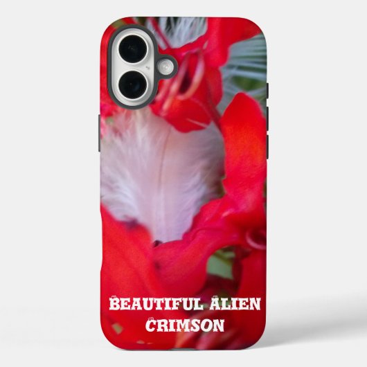 Delicate Beauty | Rode Bloem met Witte Veer Ar Case-Mate iPhone Case (Achterkant)