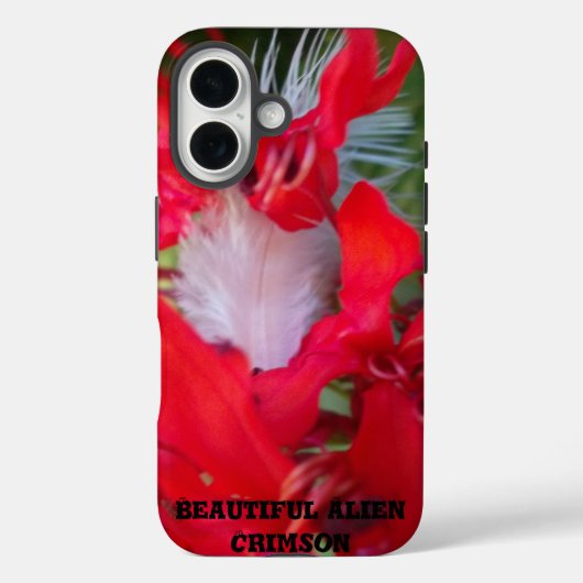 Delicate Beauty: rode bloem met witte veer Case-Mate iPhone Case (Achterkant)