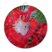 Delicate Beauty: rode bloem met witte veer Dartbord (Voorkant)