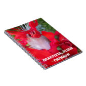 Delicate Beauty: rode bloem met witte veer Notitieboek (Rechterzijde)