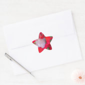 Delicate Beauty: rode bloem met witte veer Ster Sticker (Envelop)