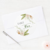  Delicate Beige waterverf tafelnummer  Ronde Sticker (Envelop)