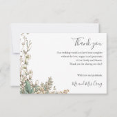 Delicate Bellflower groen Bruiloft dank u Bedankkaart (Voorkant)