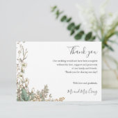 Delicate Bellflower groen Bruiloft dank u Bedankkaart (Staand voorkant)
