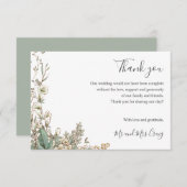 Delicate Bellflower groen Bruiloft dank u Bedankkaart (Voorkant / Achterkant)