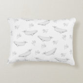 Delicate Beluga walvissen en illustratie van Zee-o Accent Kussen (Achterkant)