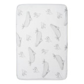 Delicate Beluga walvissen en illustratie van Zee-o Badmat (Voorkant Verticaal)