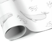 Delicate Beluga walvissen en illustratie van Zee-o Cadeaupapier (Rol Hoek)