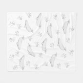 Delicate Beluga walvissen en illustratie van Zee-o Fleece Deken (Voorkant (Horizontaal))