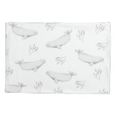 Delicate Beluga walvissen en illustratie van Zee-o Kussensloop (Achterkant)