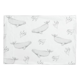 Delicate Beluga walvissen en illustratie van Zee-o Kussensloop