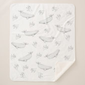 Delicate Beluga walvissen en illustratie van Zee-o Sherpa Deken (Voorkant)