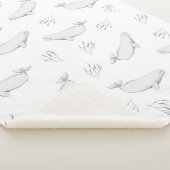 Delicate Beluga walvissen en illustratie van Zee-o Sherpa Deken (3/4)