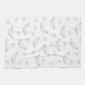 Delicate Beluga walvissen en illustratie van Zee-o Theedoek (Horizontaal)