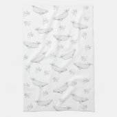 Delicate Beluga walvissen en illustratie van Zee-o Theedoek (Verticaal)