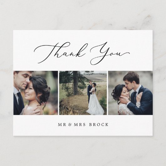 Delicate Black 3 Fotosjabloon Dank u Briefkaart (Voorkant)