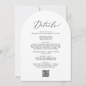 Delicate Black All in One QR Code Arch Wedding Kaart (Achterkant)