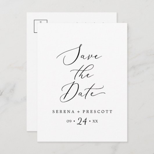 Delicate Black Bewaar het Briefkaart van de datumb (Voorkant / Achterkant)