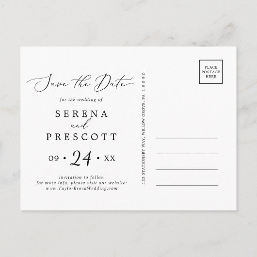 Delicate Black Bewaar het Briefkaart van de datumb (Achterkant)