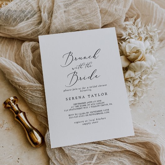 Delicate Black Brunch met het Bride-Vrijgezellenfe Kaart