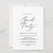 Delicate Black Calligraphy Afstudeerder Party Kaart (Voorkant)