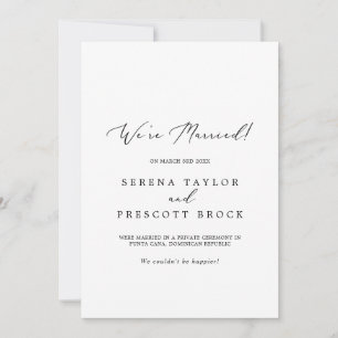 Delicate Black Calligraphy Elopement Notice Aankondiging