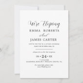 Delicate Black Calligraphy Elopement Receptie Inv Kaart (Voorkant)