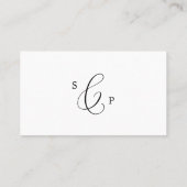 Delicate Black Calligraphy Flat Wedding Plaatskaartje (Achterkant)