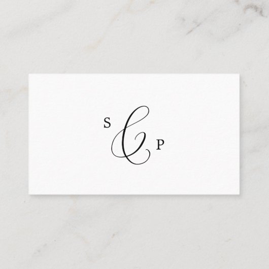 Delicate Black Calligraphy Flat Wedding Plaatskaartje (Achterkant)