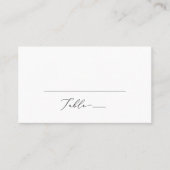 Delicate Black Calligraphy Flat Wedding Plaatskaartje (Voorkant)