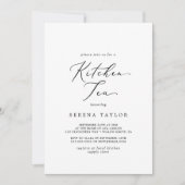 Delicate Black Calligraphy Kitchen Tea Kaart (Voorkant)