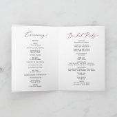 Delicate Black Calligraphy Maroon Headings Wedding Programma (Binnen)