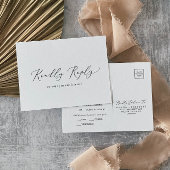 Delicate Black Calligraphy Menu RSVP Briefkaart