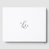 Delicate Black Calligraphy Monogram Back Weddensch Gastenboek (Achterkant)