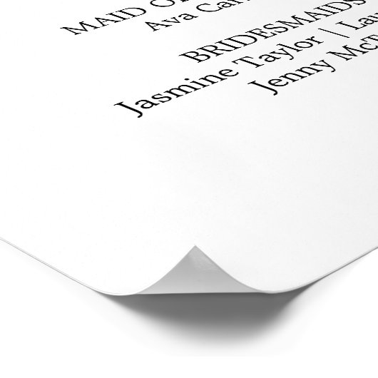 Delicate Black Calligraphy Quote Wedding Program Poster (Hoek)