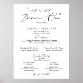 Delicate Black Calligraphy Quote Wedding Program Poster (Voorkant)