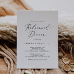 Delicate Black Calligraphy Rehearsal Dinner Kaart<br><div class="desc">Deze delicate uitnodiging voor een repetitie met zwarte kalligrafie is perfect voor een moderne trouwrepetitie. Het romantische,  minimalistische design is voorzien van een mooie en elegante zwarte typografie op een witte achtergrond met een schone en eenvoudige look.</div>