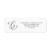 Delicate Black Calligraphy Return Address Label (Voorkant)